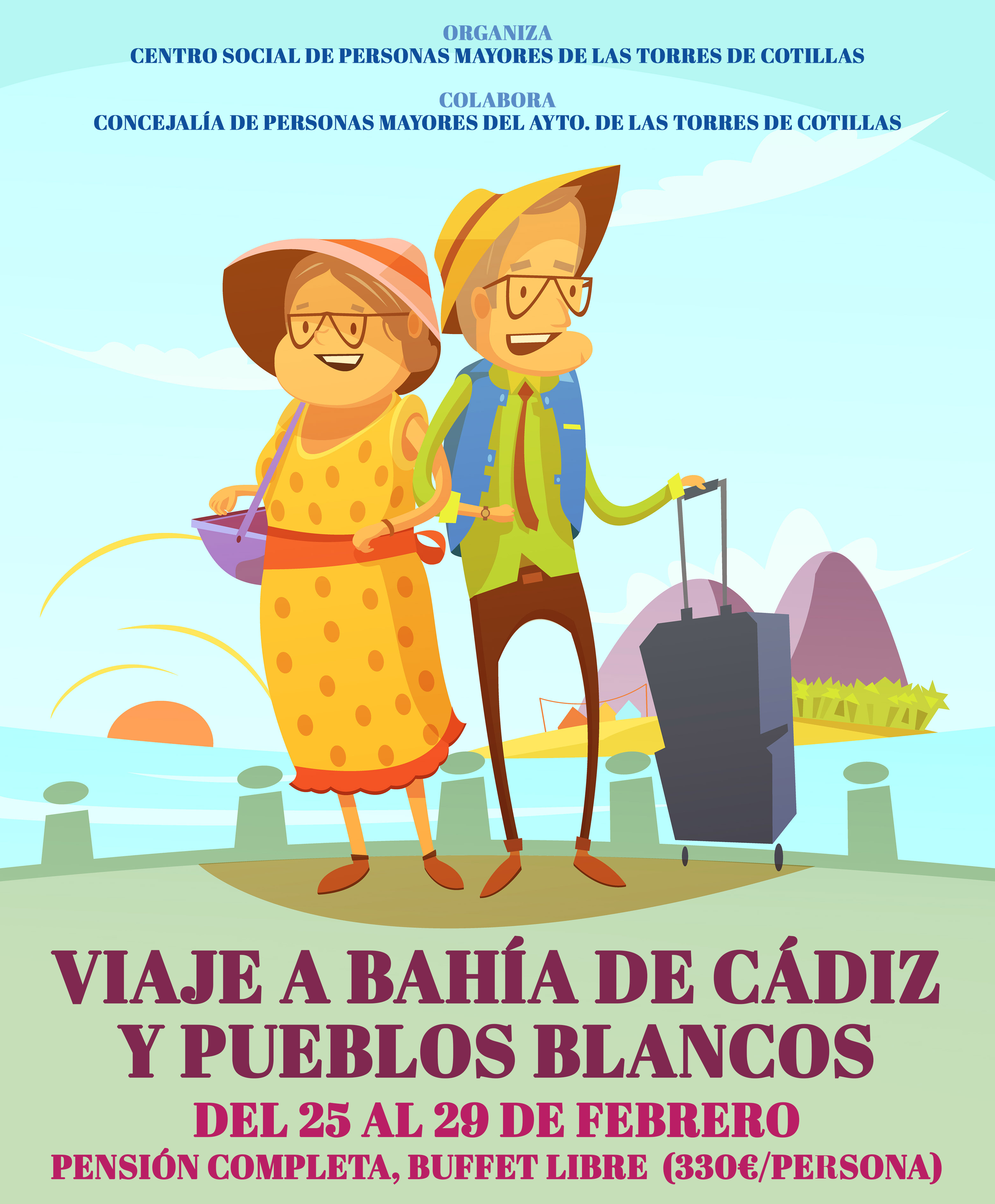 El centro social de personas mayores organiza para febrero un viaje a la bahía de Cádiz
