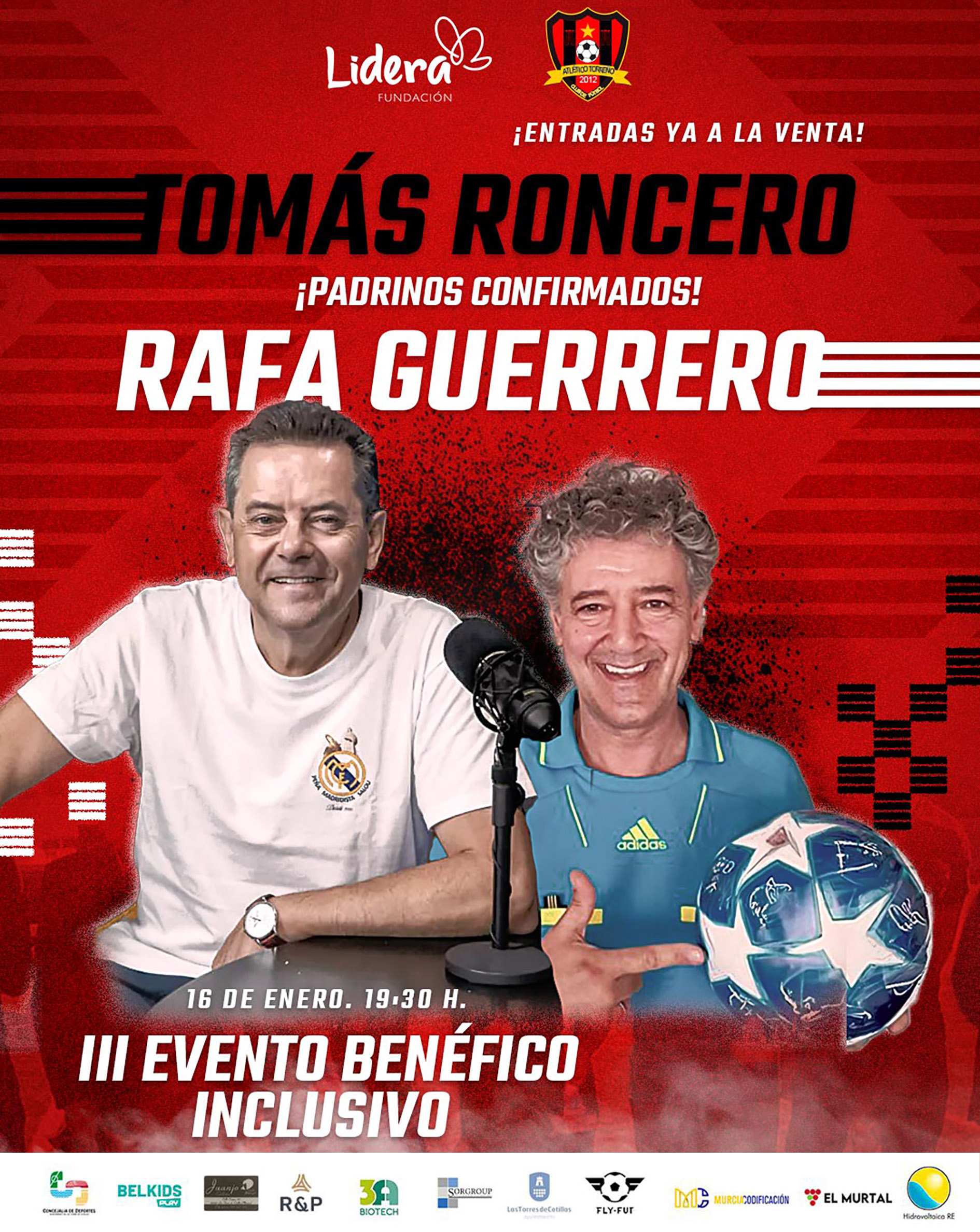 El periodista Tomás Roncero y el ex árbitro Rafa Guerrero, padrinos del III Evento Benéfico por la Inclusión 
