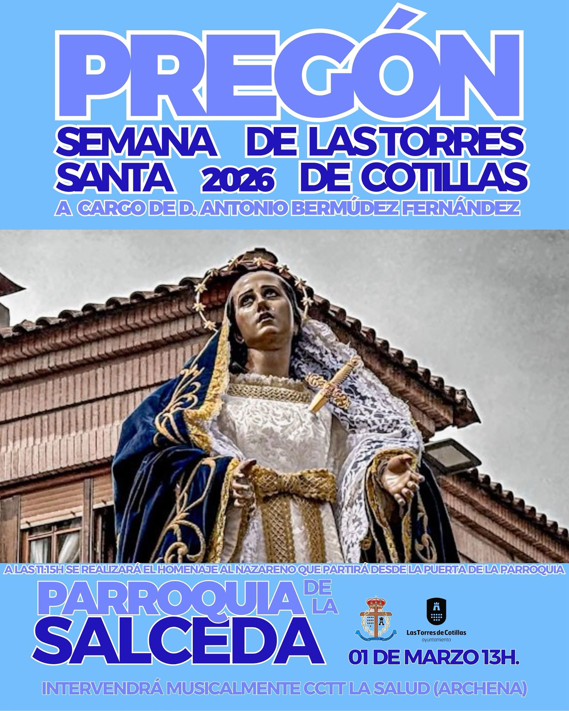 La Semana Santa 2026 comenzará oficialmente con el pregó de Antonio Bermúdez Fernández