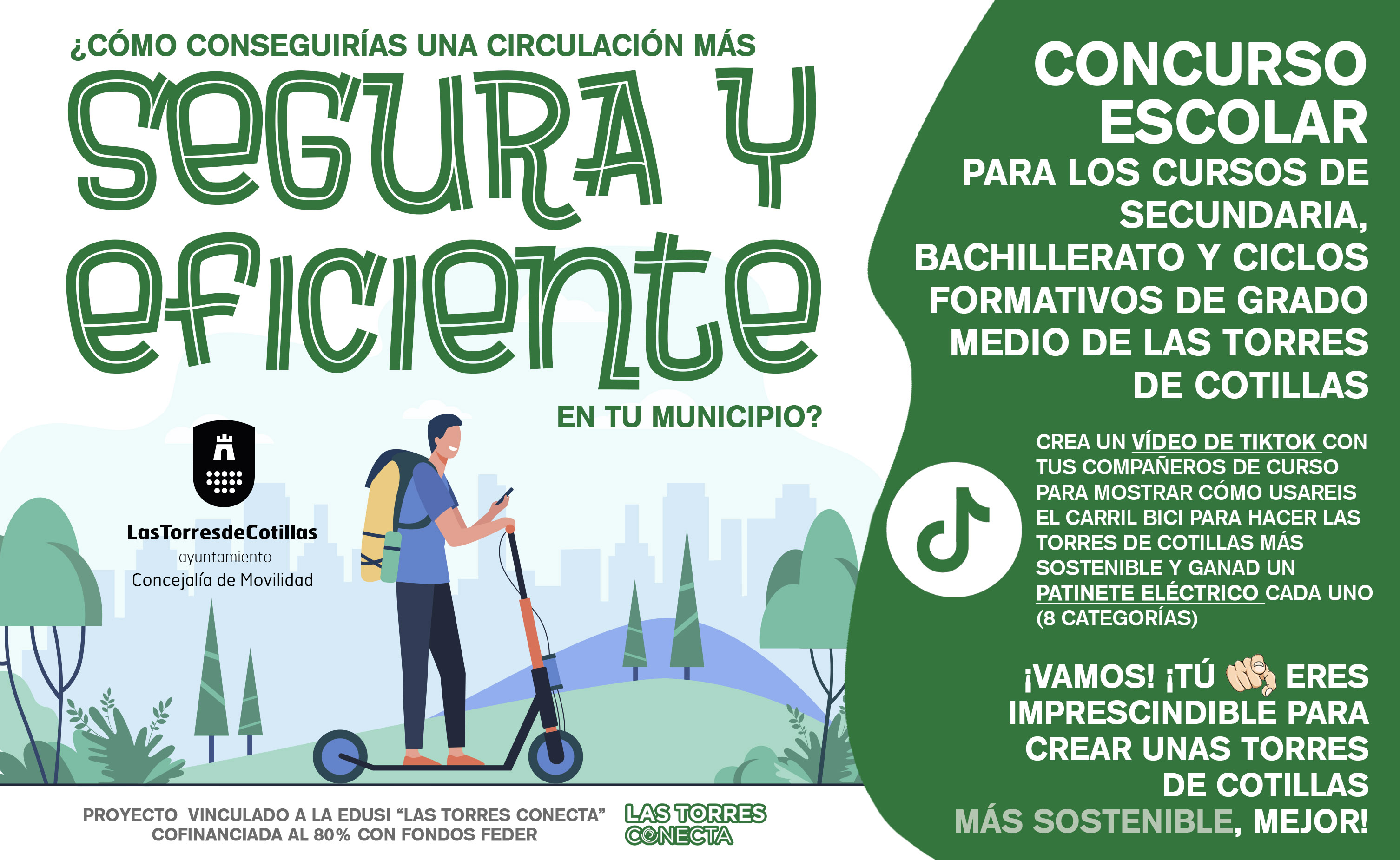 Concurso escolar movilidad EDUSI Las Torres Conecta ESO Bachillerato y grado medio