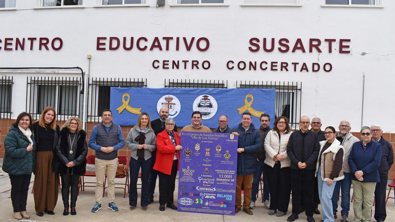 El II Certamen de Bandas “Villa de Las Torres” recaudará fondos para luchar contra el cáncer infantil