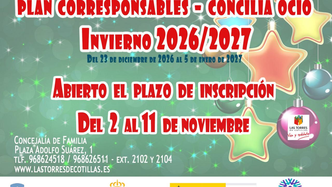 80 plazas para favorecer la conciliación familiar en el Concilia Ocio Invierno 2026-27