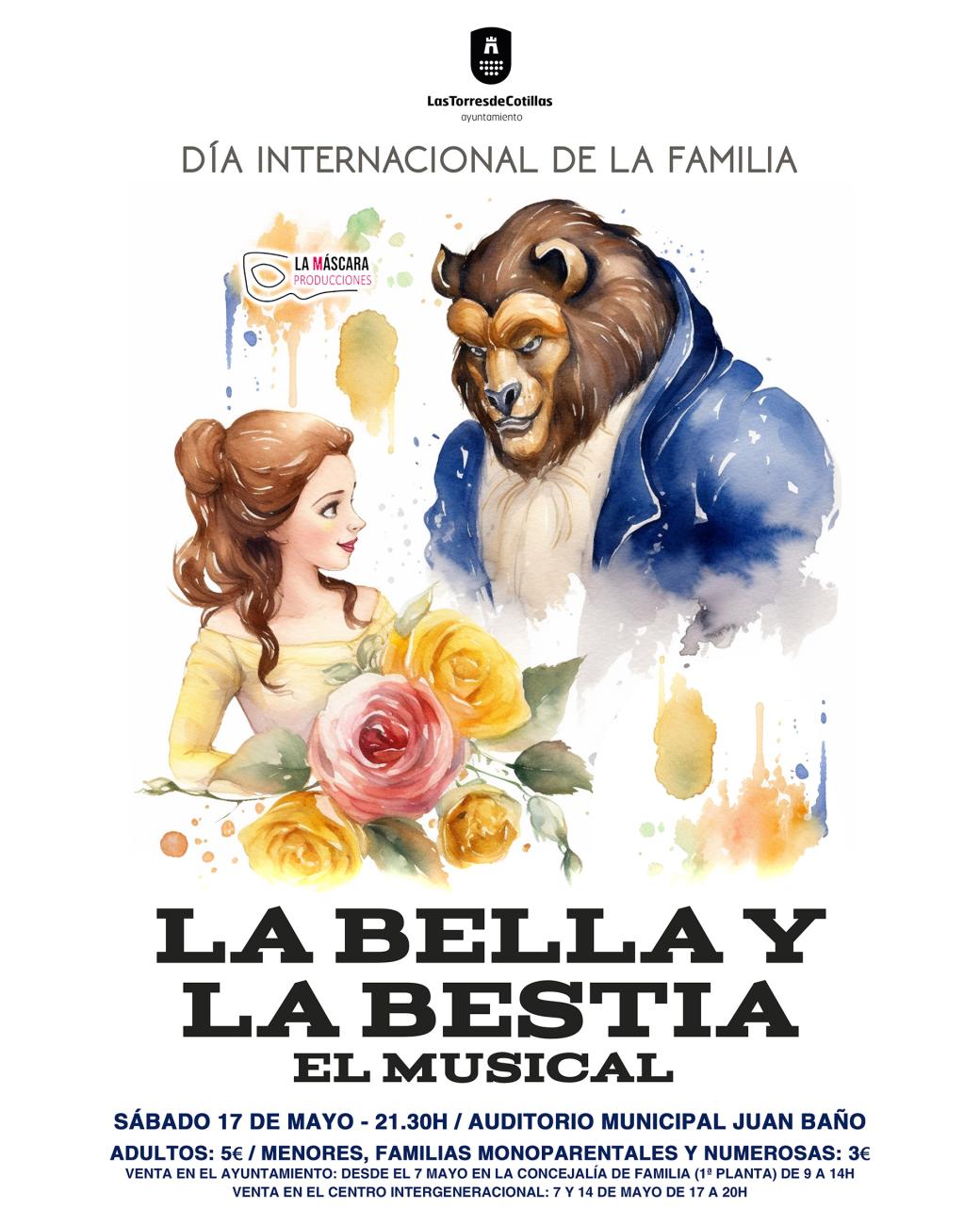 Las Torres de Cotillas celebrará el día de la familia al ritmo del musical de “La Bella y la Bestia”