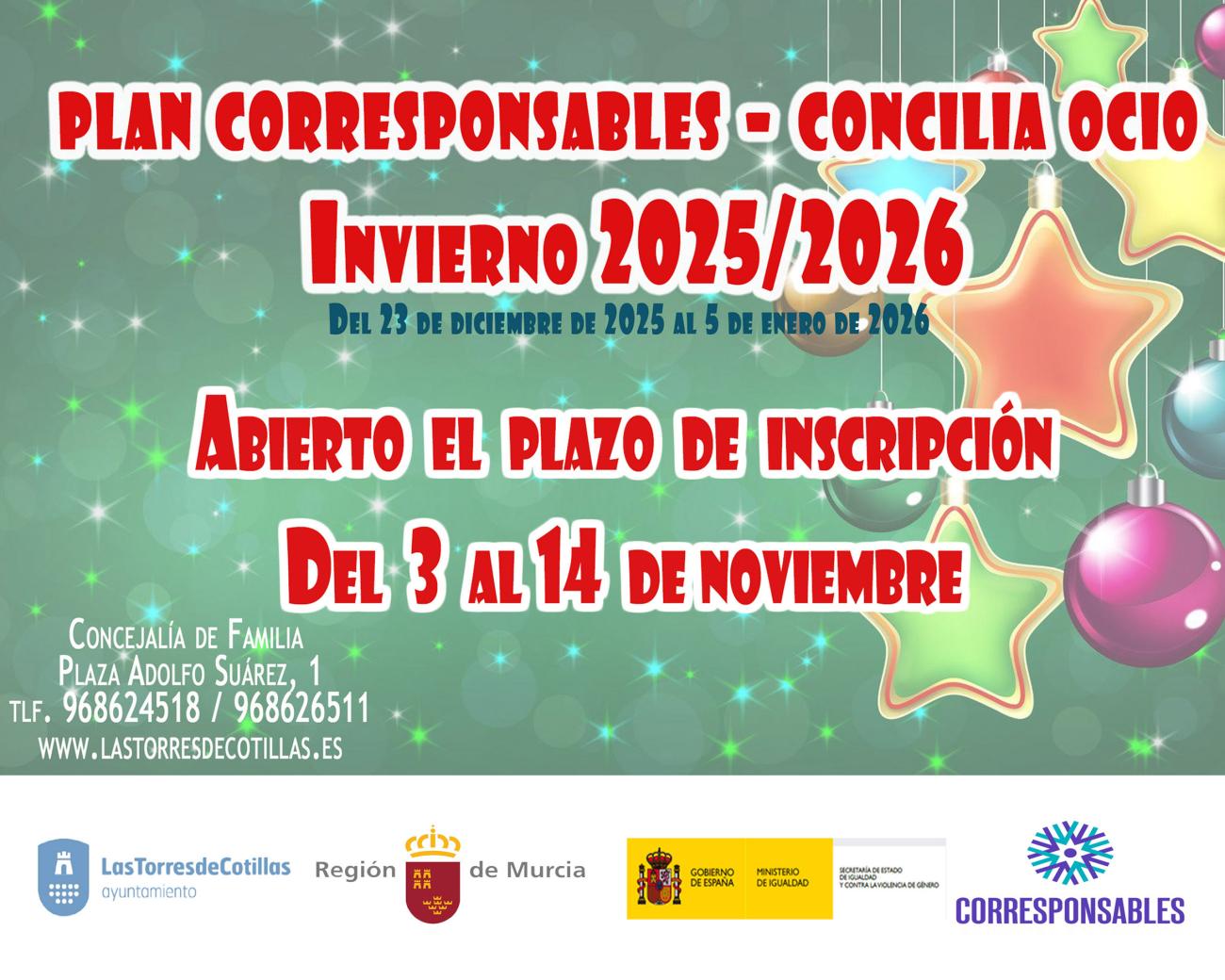 El Concilia Ocio Invierno 2025-26 ofrecerá 80 plazas para usuarios de 3 a 12 años, incluyendo a menores con necesidades educativas especiales