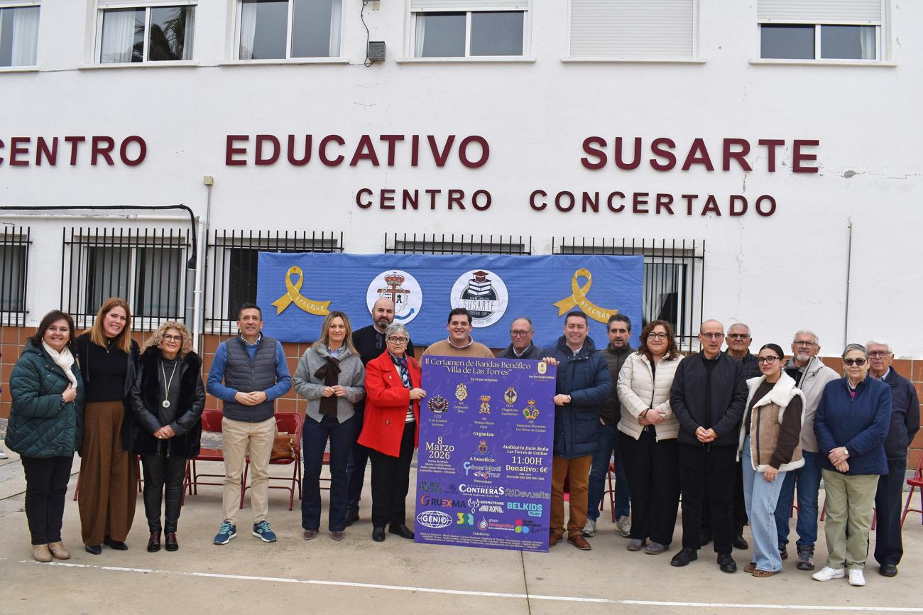 El II Certamen de Bandas “Villa de Las Torres” recaudará fondos para luchar contra el cáncer infantil