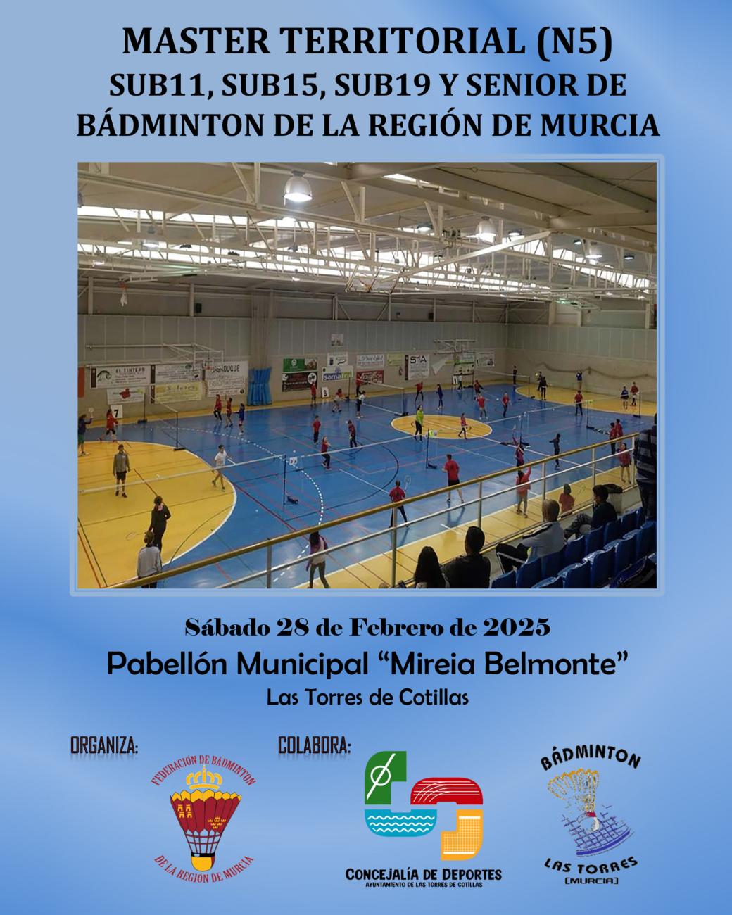 El pabellón Mireia Belmonte acoge el máster territorial de bádminton en categorías base y sénior