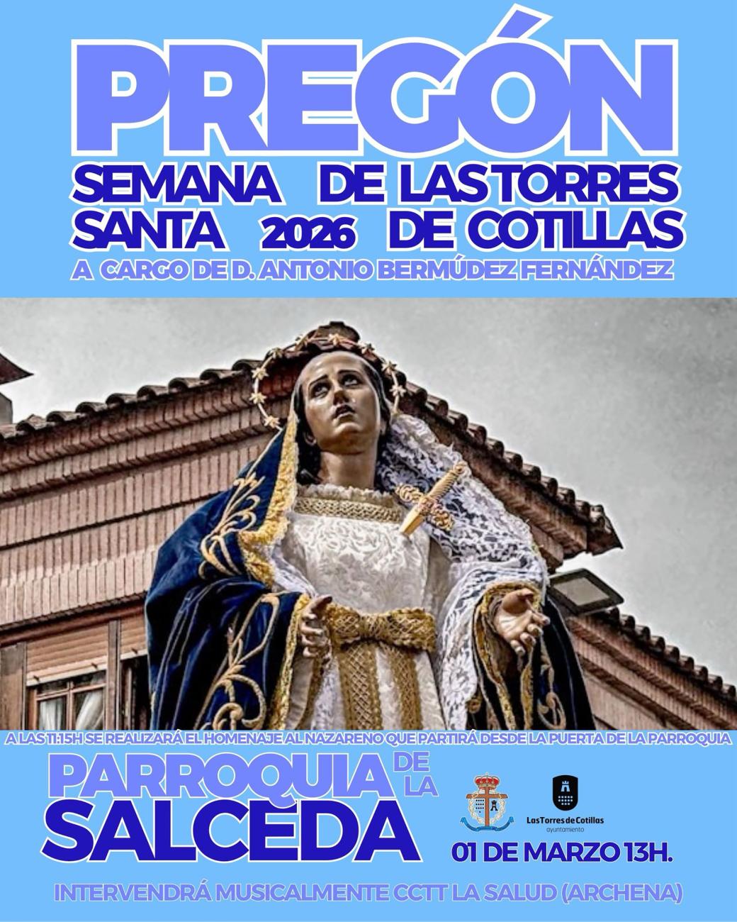 La Semana Santa 2026 comenzará oficialmente con el pregó de Antonio Bermúdez Fernández