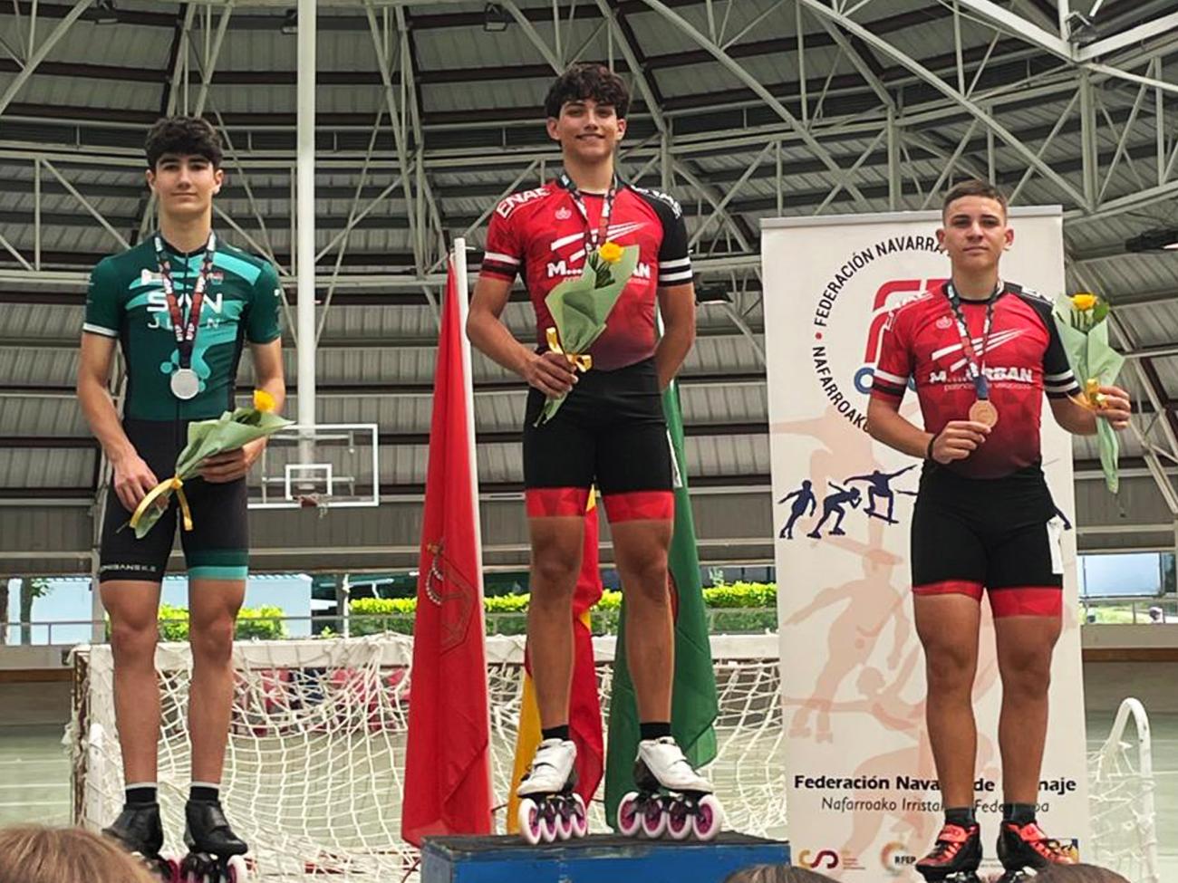 El torreño Pablo González, doble campeón de España juvenil de patinaje de velocidad